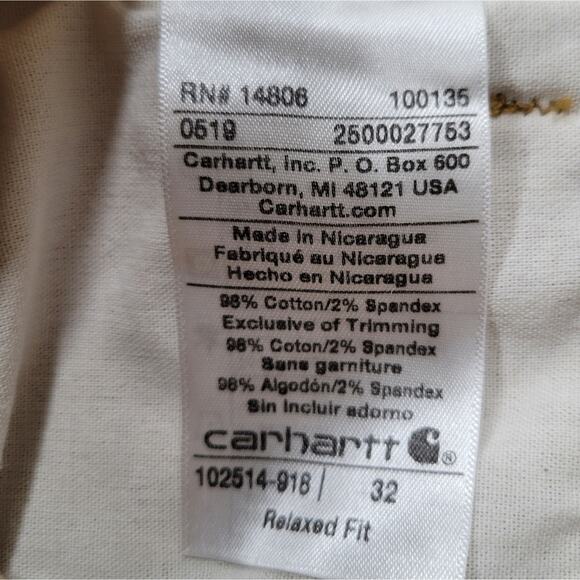 Carhartt Rugged Flex Relaxed Fit Canvas Work Short 10 inch inseam Size 32 - Picture 4 of 7